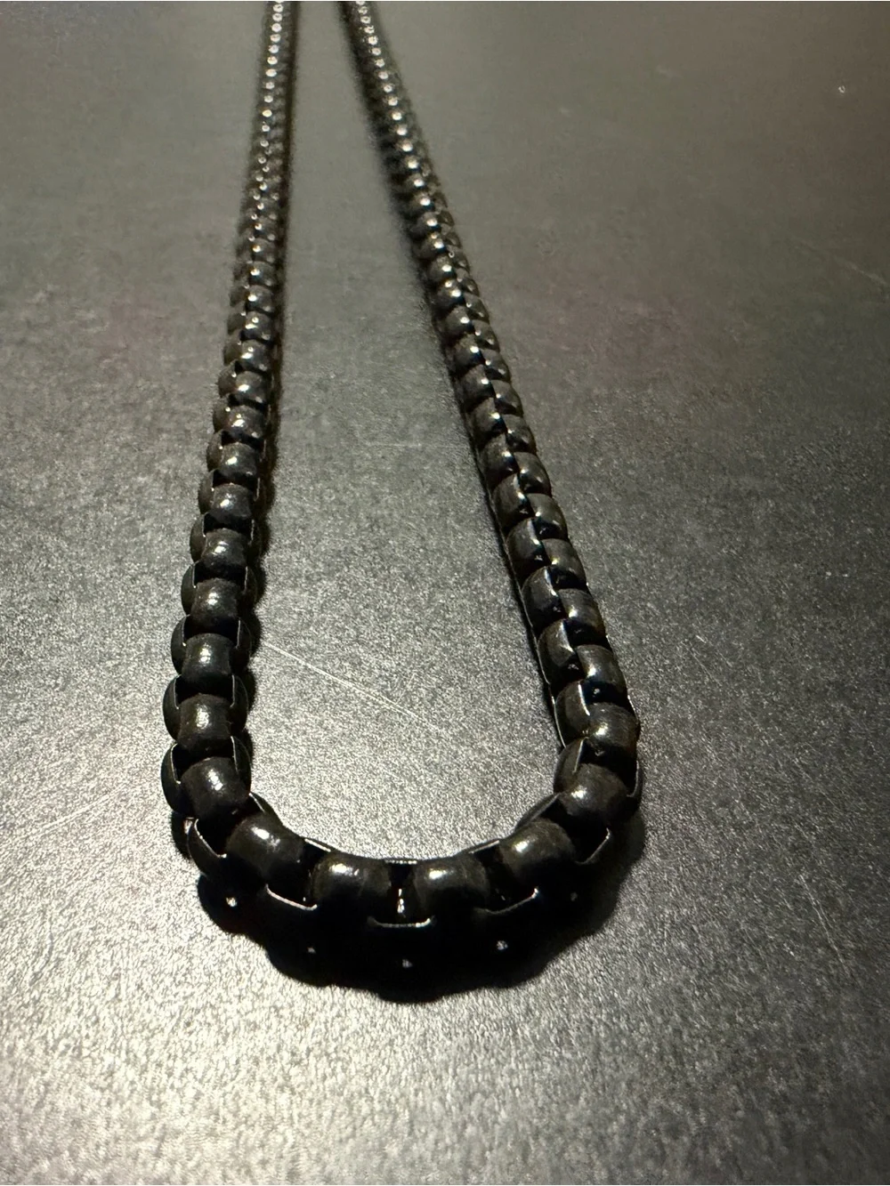 Men's Black Chain Necklace - Minimalist Everyday Style